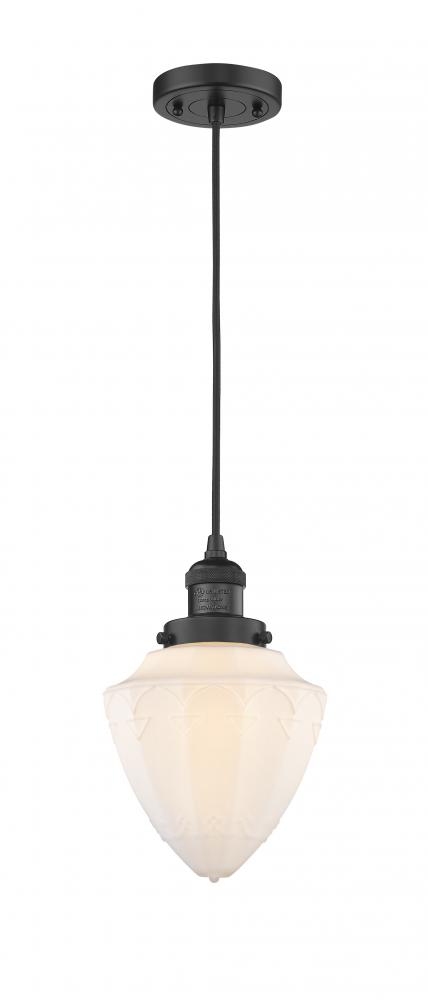 Bullet - 1 Light - 7 inch - Matte Black - Cord hung - Mini Pendant