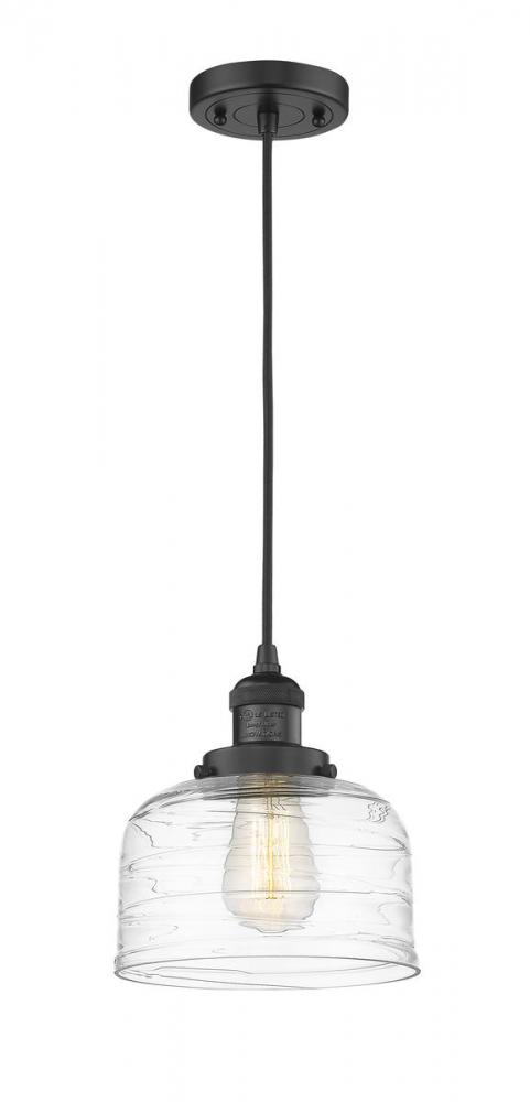 Bell - 1 Light - 8 inch - Matte Black - Cord hung - Mini Pendant