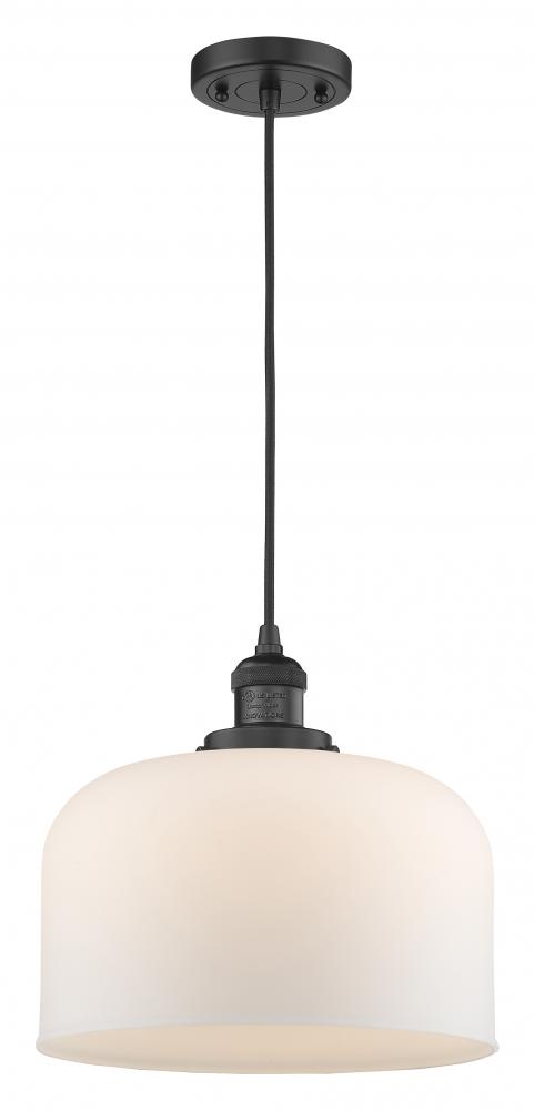 Bell - 1 Light - 12 inch - Matte Black - Cord hung - Mini Pendant