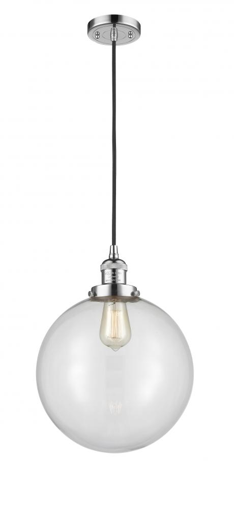 Beacon - 1 Light - 12 inch - Polished Chrome - Cord hung - Mini Pendant