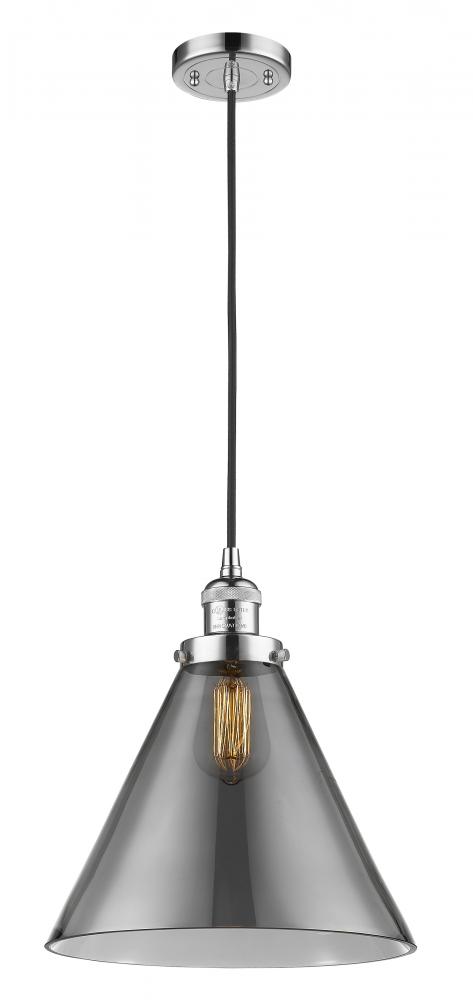 Cone - 1 Light - 12 inch - Polished Chrome - Cord hung - Mini Pendant