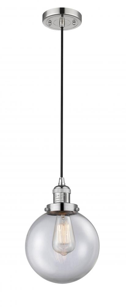 Beacon - 1 Light - 8 inch - Polished Nickel - Cord hung - Mini Pendant