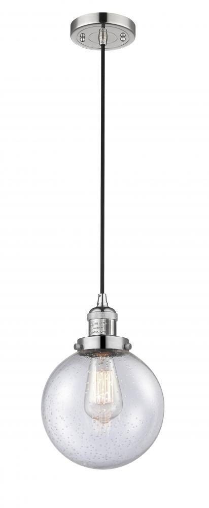 Beacon - 1 Light - 8 inch - Polished Nickel - Cord hung - Mini Pendant