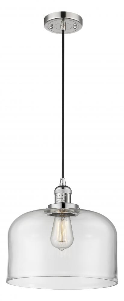 Bell - 1 Light - 12 inch - Polished Nickel - Cord hung - Mini Pendant