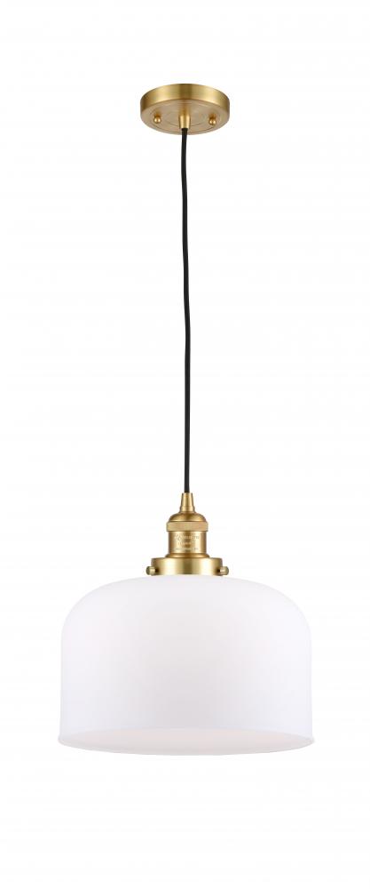 Bell - 1 Light - 12 inch - Satin Gold - Cord hung - Mini Pendant