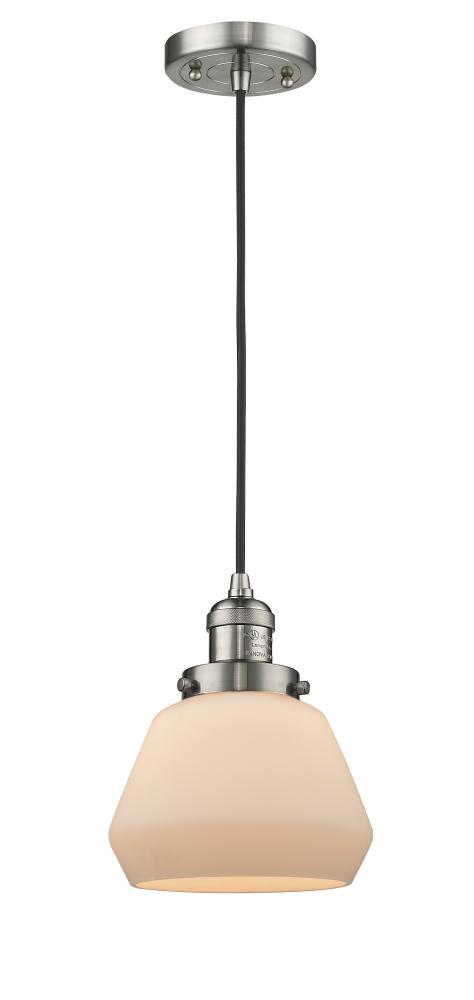 Fulton - 1 Light - 7 inch - Brushed Satin Nickel - Cord hung - Mini Pendant