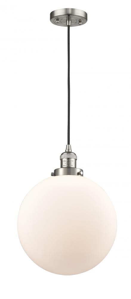 Beacon - 1 Light - 12 inch - Brushed Satin Nickel - Cord hung - Mini Pendant