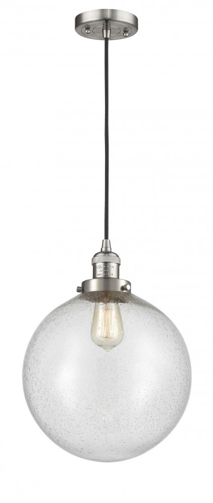 Beacon - 1 Light - 12 inch - Brushed Satin Nickel - Cord hung - Mini Pendant