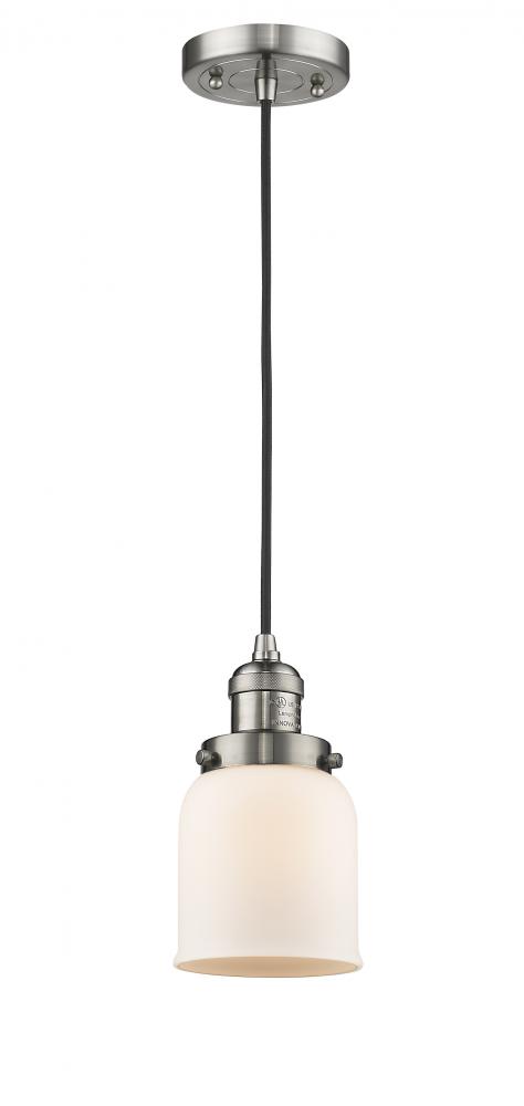 Bell - 1 Light - 5 inch - Brushed Satin Nickel - Cord hung - Mini Pendant