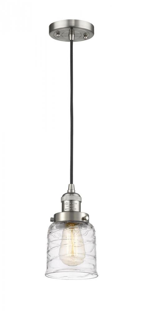 Bell - 1 Light - 5 inch - Brushed Satin Nickel - Cord hung - Mini Pendant