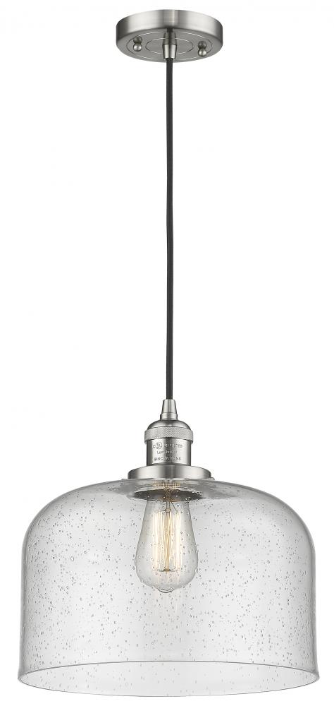 Bell - 1 Light - 12 inch - Brushed Satin Nickel - Cord hung - Mini Pendant