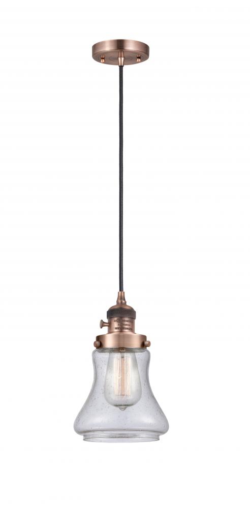 Bellmont - 1 Light - 6 inch - Antique Copper - Cord hung - Mini Pendant