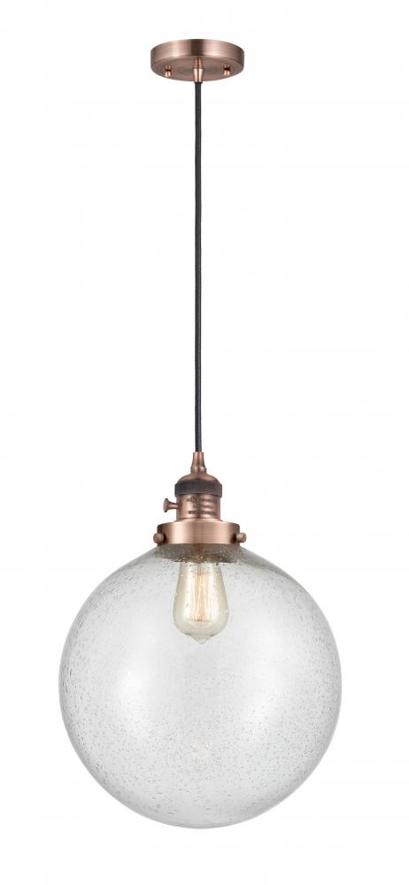 Beacon - 1 Light - 12 inch - Antique Copper - Cord hung - Mini Pendant