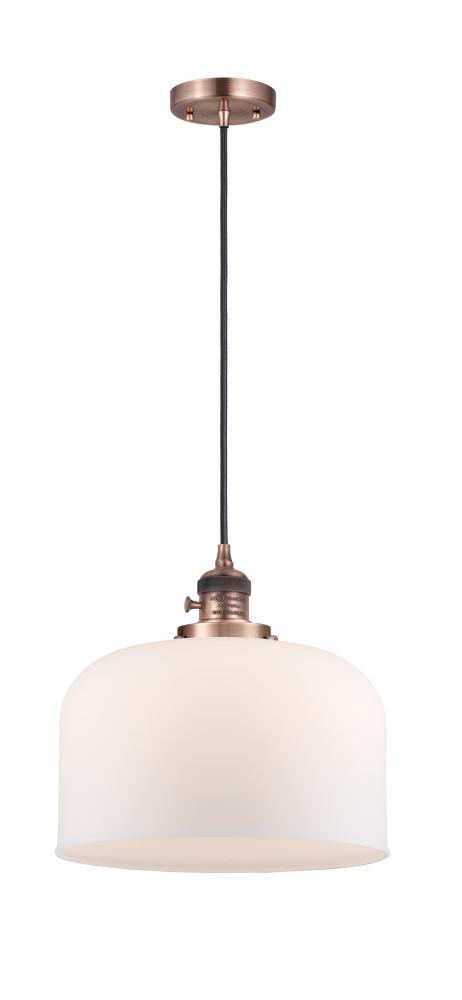 Bell - 1 Light - 12 inch - Antique Copper - Cord hung - Mini Pendant