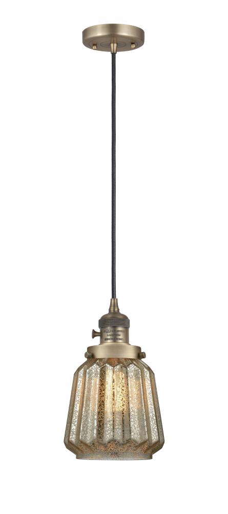 Chatham - 1 Light - 7 inch - Brushed Brass - Cord hung - Mini Pendant