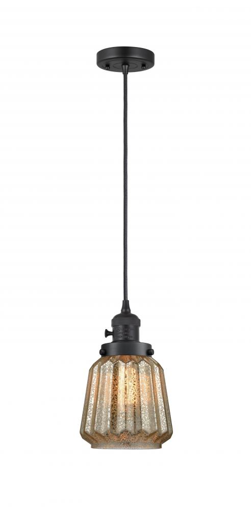 Chatham - 1 Light - 7 inch - Matte Black - Cord hung - Mini Pendant