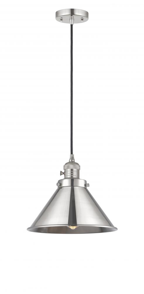 Briarcliff - 1 Light - 10 inch - Polished Nickel - Cord hung - Mini Pendant