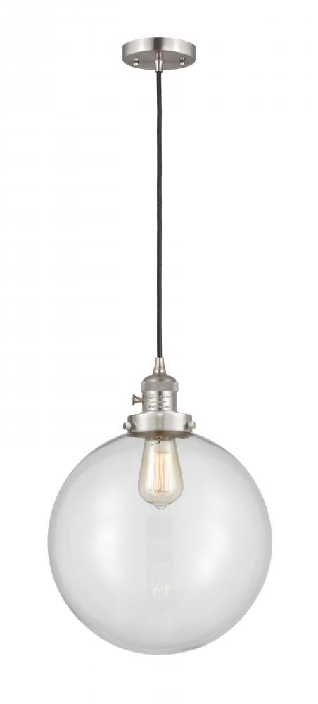 Beacon - 1 Light - 12 inch - Brushed Satin Nickel - Cord hung - Mini Pendant