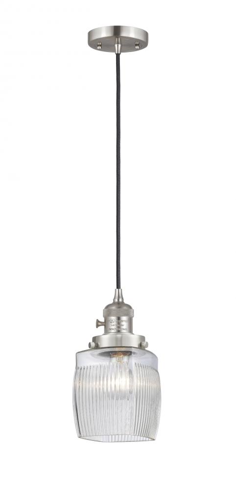 Colton - 1 Light - 6 inch - Brushed Satin Nickel - Cord hung - Mini Pendant