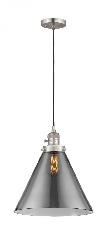 Cone - 1 Light - 12 inch - Brushed Satin Nickel - Cord hung - Mini Pendant