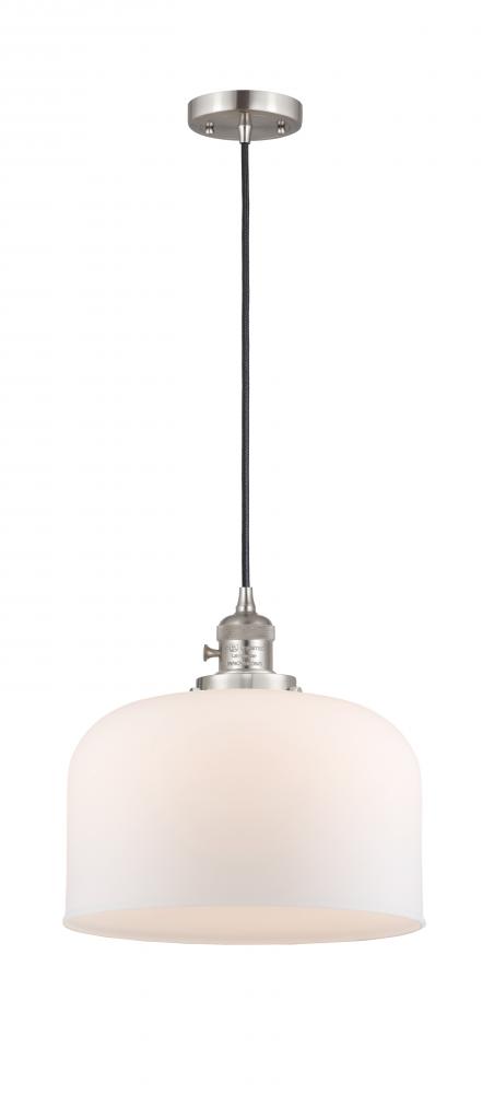 Bell - 1 Light - 12 inch - Brushed Satin Nickel - Cord hung - Mini Pendant