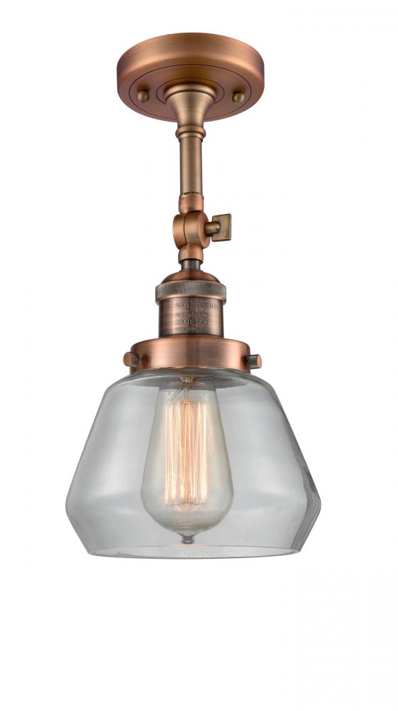 Fulton - 1 Light - 7 inch - Antique Copper - Semi-Flush Mount