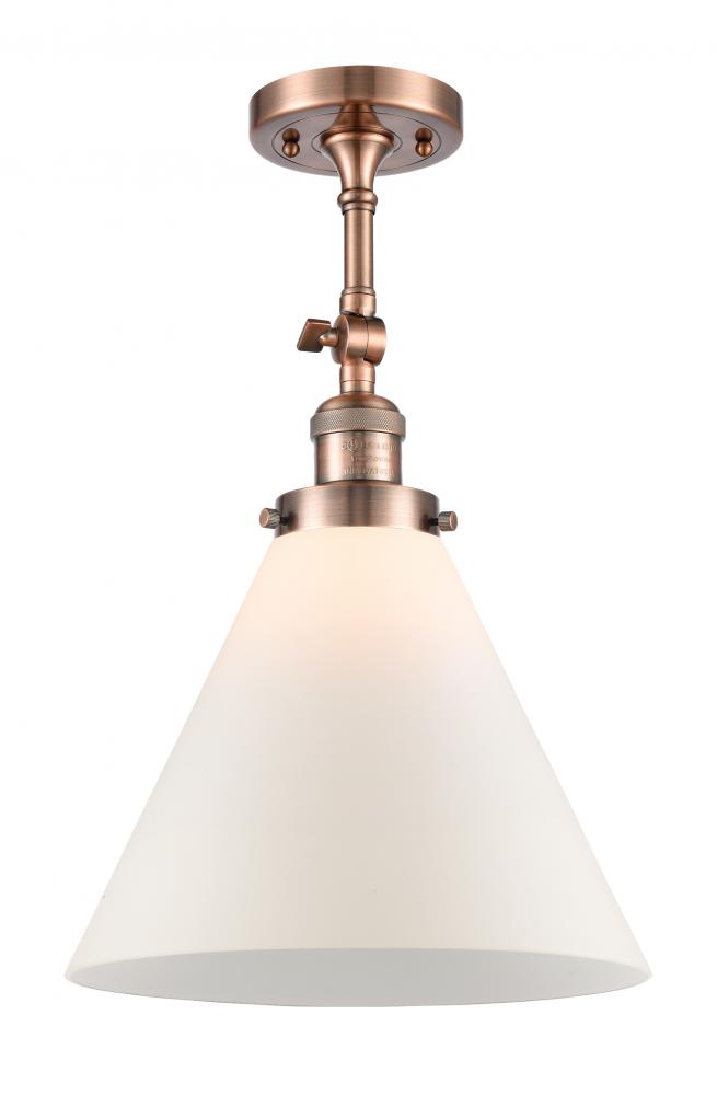 Cone - 1 Light - 12 inch - Antique Copper - Semi-Flush Mount