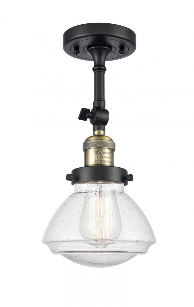 Olean - 1 Light - 7 inch - Black Antique Brass - Semi-Flush Mount