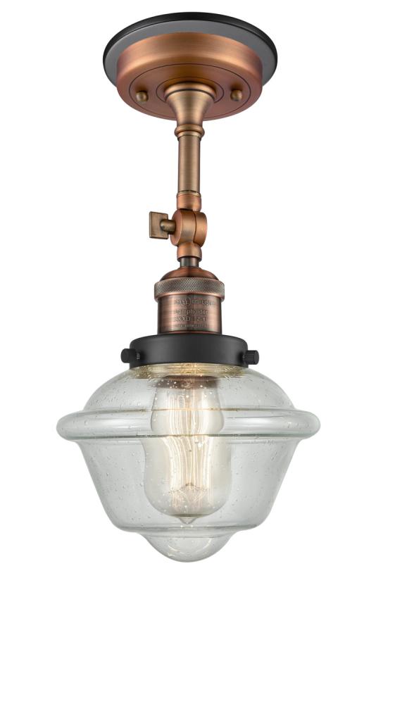 Oxford - 1 Light - 7 inch - Antique Copper - Semi-Flush Mount