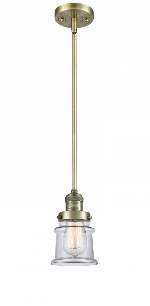 Canton - 1 Light - 5 inch - Antique Brass - Stem Hung - Mini Pendant