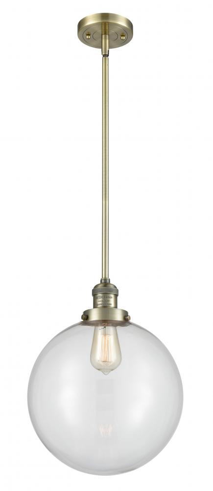 Beacon - 1 Light - 12 inch - Antique Brass - Stem Hung - Mini Pendant