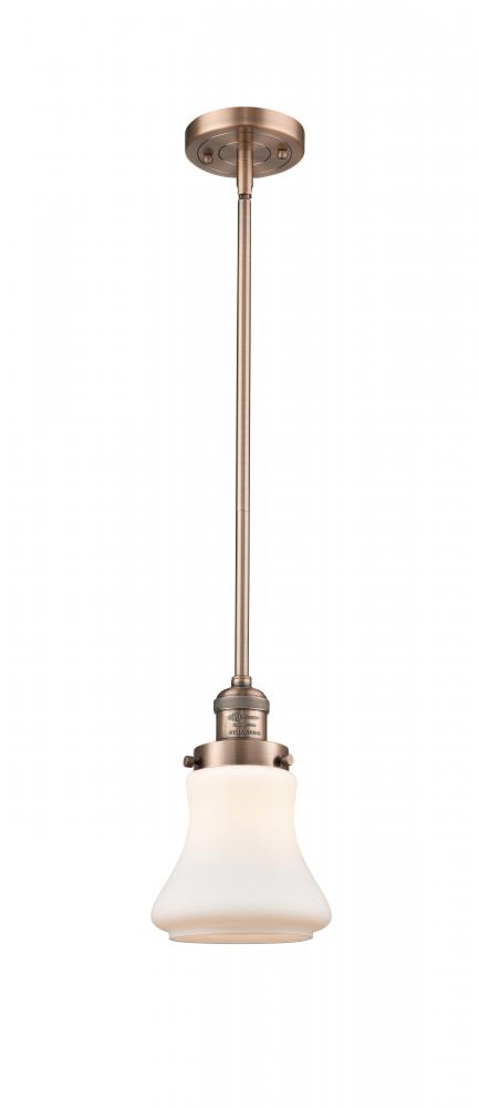 Bellmont - 1 Light - 7 inch - Antique Copper - Stem Hung - Mini Pendant