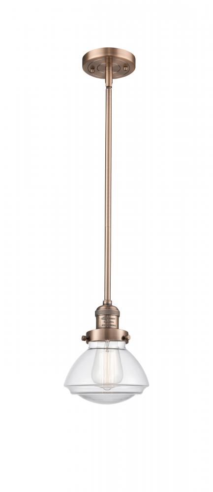 Olean - 1 Light - 7 inch - Antique Copper - Stem Hung - Mini Pendant