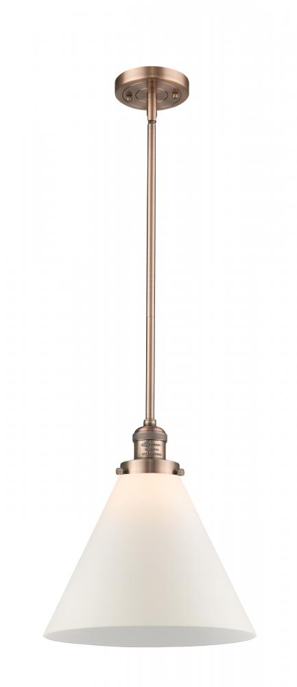 Cone - 1 Light - 12 inch - Antique Copper - Stem Hung - Mini Pendant