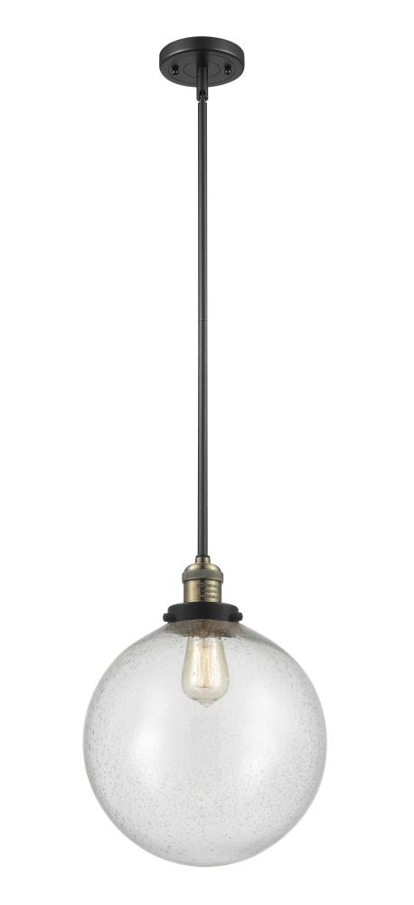 Beacon - 1 Light - 12 inch - Black Antique Brass - Stem Hung - Mini Pendant