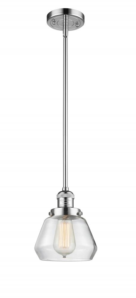 Fulton - 1 Light - 7 inch - Polished Chrome - Stem Hung - Mini Pendant