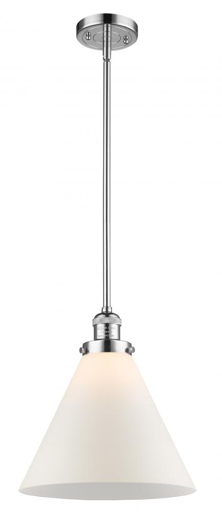 Cone - 1 Light - 12 inch - Polished Chrome - Stem Hung - Mini Pendant