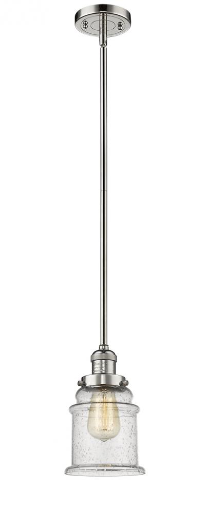 Canton - 1 Light - 7 inch - Polished Nickel - Stem Hung - Mini Pendant