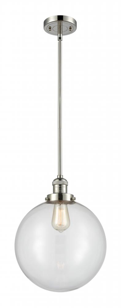 Beacon - 1 Light - 12 inch - Polished Nickel - Stem Hung - Mini Pendant