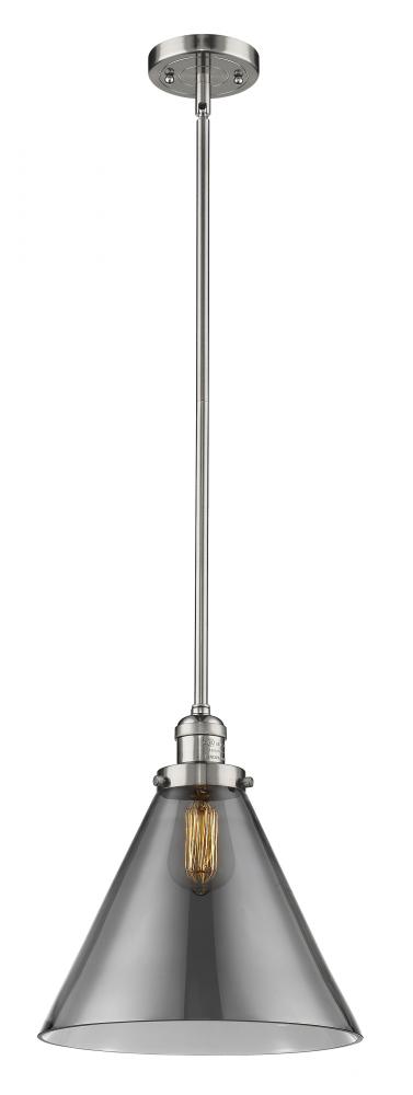 Cone - 1 Light - 12 inch - Polished Nickel - Stem Hung - Mini Pendant