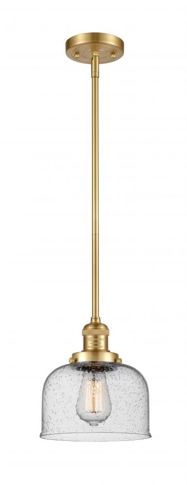 Bell - 1 Light - 8 inch - Satin Gold - Stem Hung - Mini Pendant