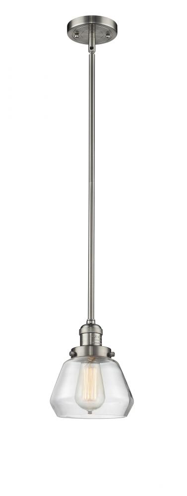 Fulton - 1 Light - 7 inch - Brushed Satin Nickel - Stem Hung - Mini Pendant