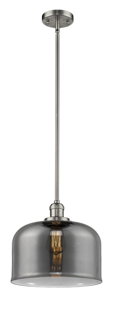 Bell - 1 Light - 12 inch - Brushed Satin Nickel - Stem Hung - Mini Pendant