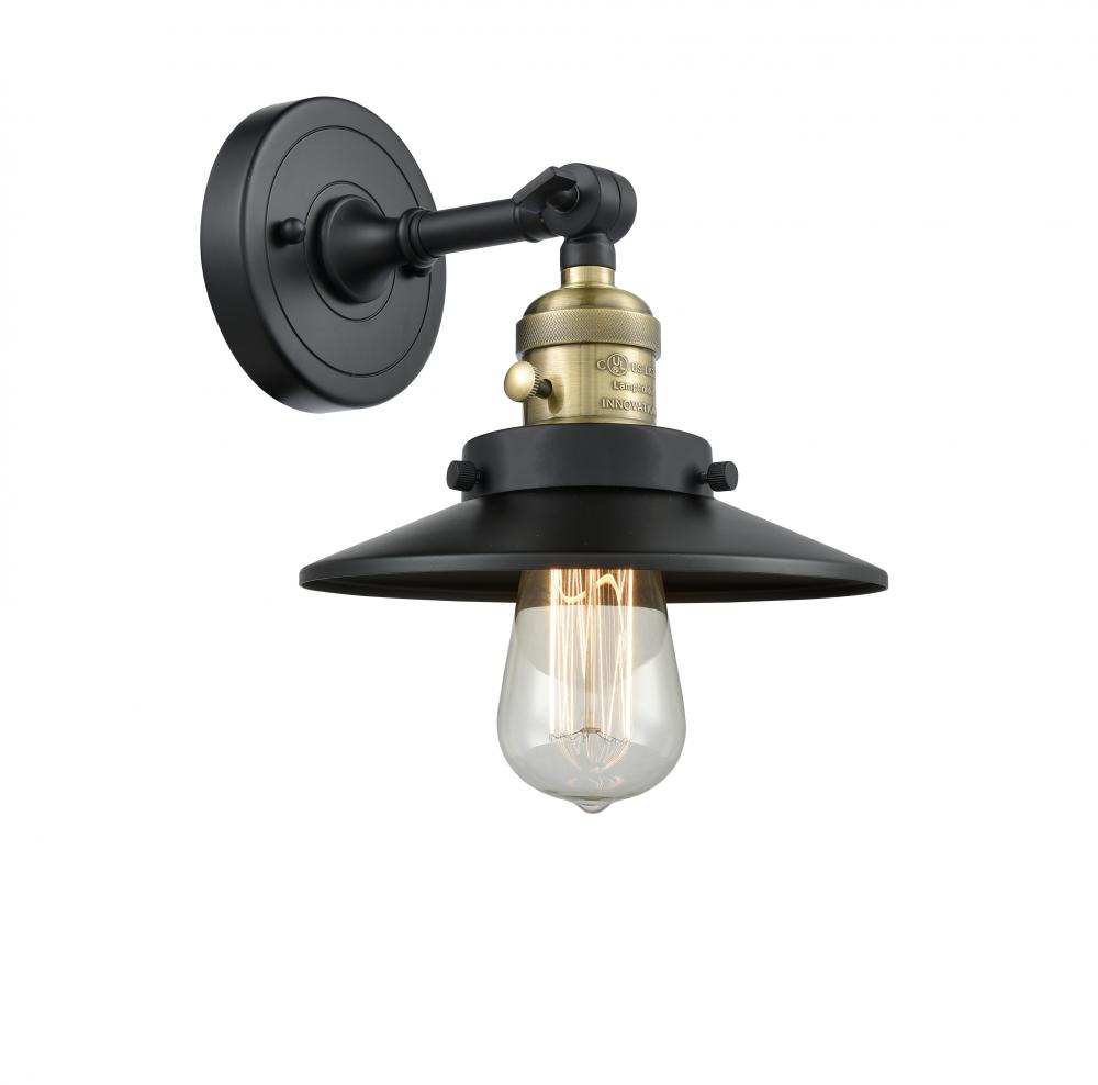 Railroad - 1 Light - 8 inch - Black Antique Brass - Sconce