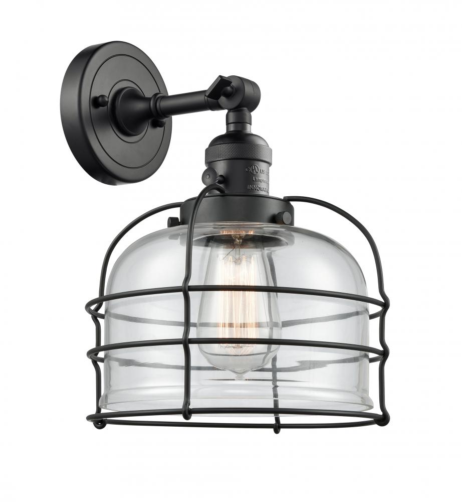 Bell Cage - 1 Light - 9 inch - Matte Black - Sconce