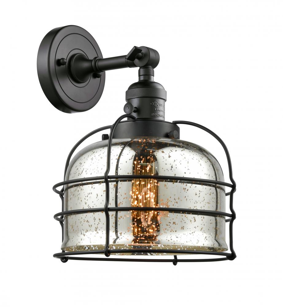 Bell Cage - 1 Light - 9 inch - Matte Black - Sconce