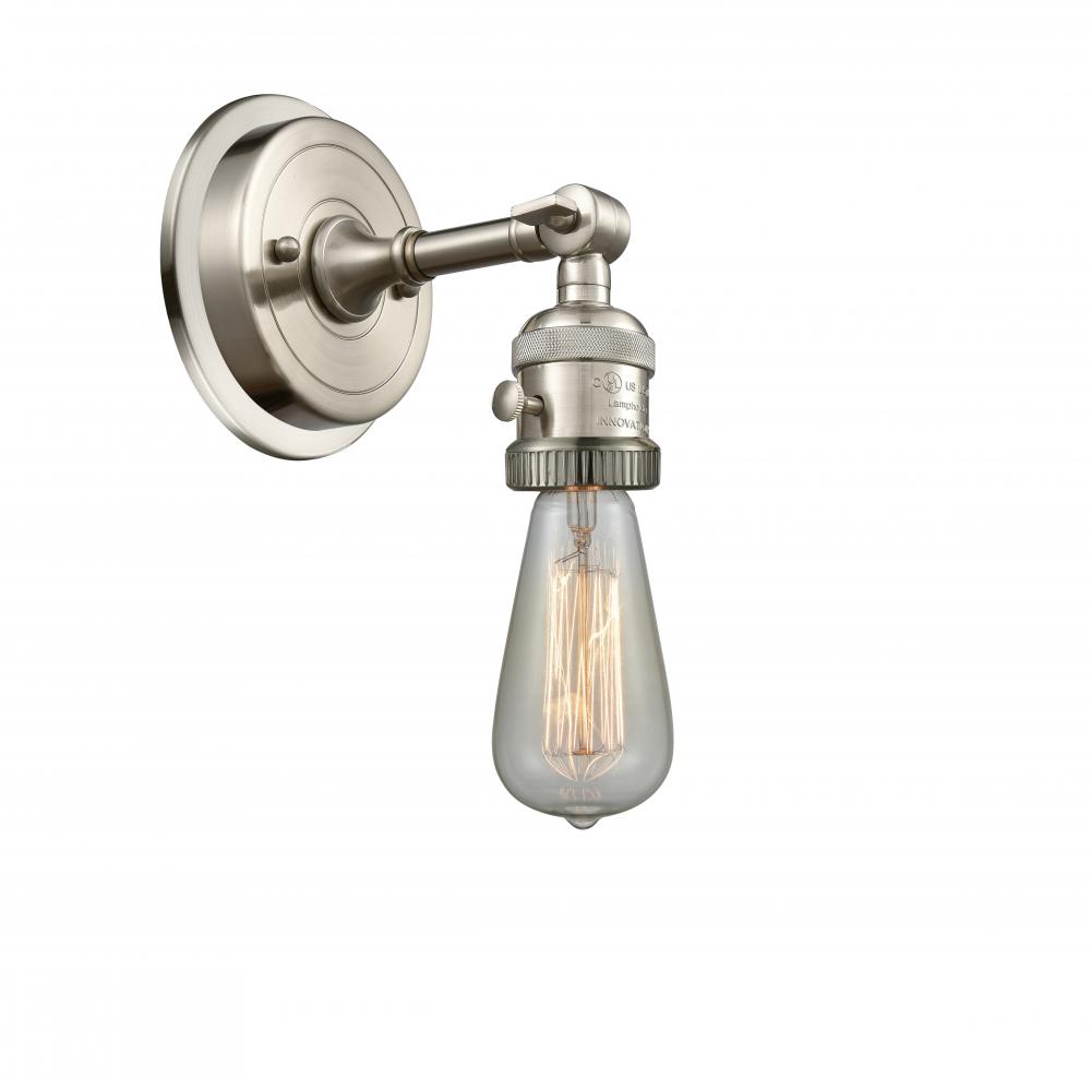 Bare Bulb - 1 Light - 5 inch - Brushed Satin Nickel - Sconce