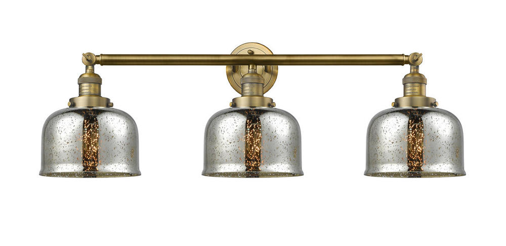 Bell - 3 Light - 32 inch - Brushed Brass - Bath Vanity Light