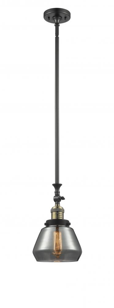 Fulton - 1 Light - 7 inch - Black Antique Brass - Stem Hung - Mini Pendant