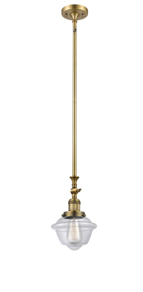 Oxford - 1 Light - 7 inch - Brushed Brass - Stem Hung - Mini Pendant